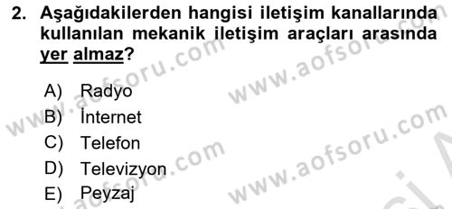 İletişim Bilgisi Dersi 2025 - 2026 Yılı Yaz Okulu Sınav Soruları 2. Soru