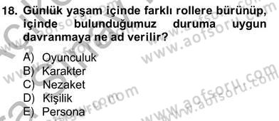 Sözlü ve Sözsüz İletişim Dersi 2012 - 2013 Yılı (Vize) Ara Sınav Soruları 18. Soru