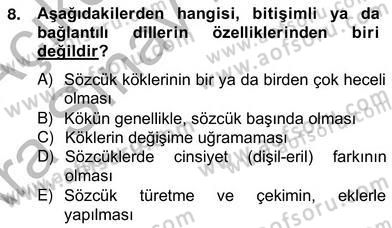 Sözlü ve Sözsüz İletişim Dersi 2012 - 2013 Yılı (Vize) Ara Sınav Soruları 8. Soru