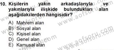 Sözlü ve Sözsüz İletişim Dersi 2012 - 2013 Yılı (Final) Dönem Sonu Sınav Soruları 10. Soru