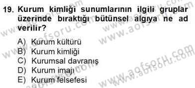 Sözlü ve Sözsüz İletişim Dersi 2012 - 2013 Yılı (Final) Dönem Sonu Sınav Soruları 19. Soru