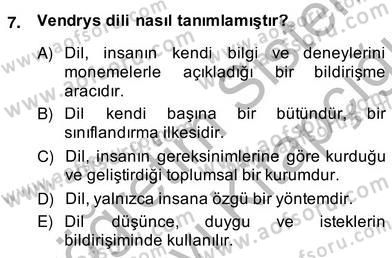 Sözlü ve Sözsüz İletişim Dersi 2013 - 2014 Yılı (Vize) Ara Sınav Soruları 7. Soru