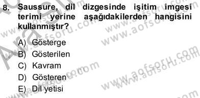 Sözlü ve Sözsüz İletişim Dersi Ara Sınavı Deneme Sınav Soruları 8. Soru