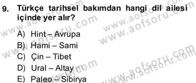 Sözlü ve Sözsüz İletişim Dersi 2013 - 2014 Yılı (Vize) Ara Sınavı 9. Soru