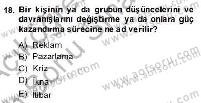 Sözlü ve Sözsüz İletişim Dersi 2013 - 2014 Yılı (Final) Dönem Sonu Sınav Soruları 18. Soru