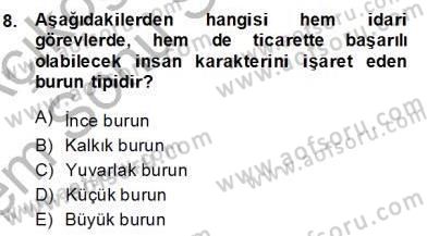 Sözlü ve Sözsüz İletişim Dersi 2013 - 2014 Yılı (Final) Dönem Sonu Sınav Soruları 8. Soru