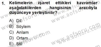 Sözlü ve Sözsüz İletişim Dersi 2014 - 2015 Yılı (Vize) Ara Sınav Soruları 1. Soru