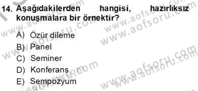 Sözlü ve Sözsüz İletişim Dersi 2014 - 2015 Yılı (Vize) Ara Sınav Soruları 14. Soru