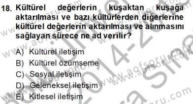 Sözlü ve Sözsüz İletişim Dersi Ara Sınavı Deneme Sınav Soruları 18. Soru