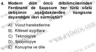 Sözlü ve Sözsüz İletişim Dersi 2014 - 2015 Yılı (Vize) Ara Sınav Soruları 4. Soru