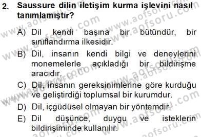 Sözlü ve Sözsüz İletişim Dersi 2014 - 2015 Yılı (Final) Dönem Sonu Sınav Soruları 2. Soru