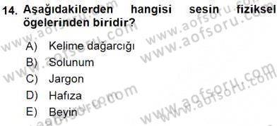 Sözlü ve Sözsüz İletişim Dersi 2015 - 2016 Yılı (Vize) Ara Sınav Soruları 14. Soru