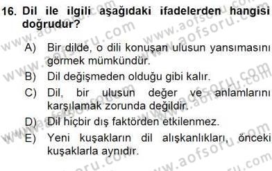 Sözlü ve Sözsüz İletişim Dersi 2015 - 2016 Yılı (Vize) Ara Sınav Soruları 16. Soru