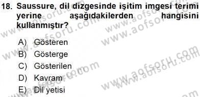 Sözlü ve Sözsüz İletişim Dersi 2015 - 2016 Yılı (Vize) Ara Sınav Soruları 18. Soru
