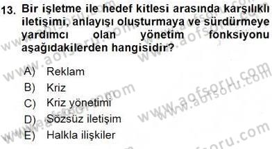 Sözlü ve Sözsüz İletişim Dersi 2015 - 2016 Yılı (Final) Dönem Sonu Sınav Soruları 13. Soru