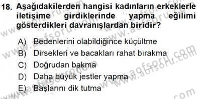 Sözlü ve Sözsüz İletişim Dersi 2015 - 2016 Yılı (Final) Dönem Sonu Sınav Soruları 18. Soru