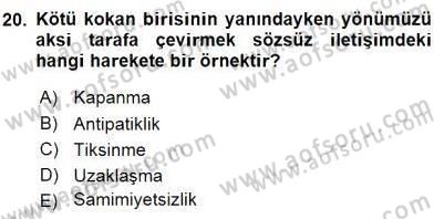 Sözlü ve Sözsüz İletişim Dersi 2015 - 2016 Yılı (Final) Dönem Sonu Sınav Soruları 20. Soru