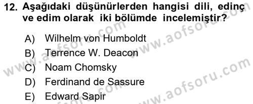 Sözlü ve Sözsüz İletişim Dersi 2016 - 2017 Yılı (Vize) Ara Sınav Soruları 12. Soru