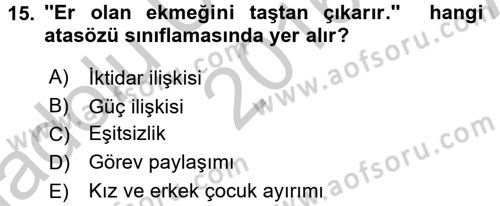 Sözlü ve Sözsüz İletişim Dersi 2016 - 2017 Yılı (Vize) Ara Sınav Soruları 15. Soru