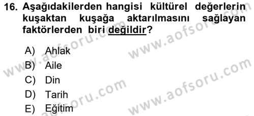 Sözlü ve Sözsüz İletişim Dersi 2016 - 2017 Yılı (Vize) Ara Sınav Soruları 16. Soru
