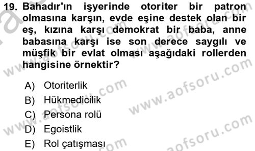 Sözlü ve Sözsüz İletişim Dersi 2016 - 2017 Yılı (Vize) Ara Sınav Soruları 19. Soru