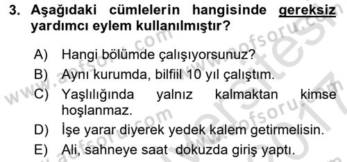 Sözlü ve Sözsüz İletişim Dersi 2016 - 2017 Yılı (Final) Dönem Sonu Sınav Soruları 3. Soru