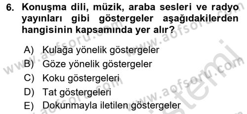 Sözlü ve Sözsüz İletişim Dersi 2016 - 2017 Yılı (Final) Dönem Sonu Sınav Soruları 6. Soru