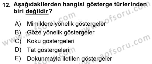 Sözlü ve Sözsüz İletişim Dersi 2017 - 2018 Yılı 3 Ders Sınav Soruları 12. Soru