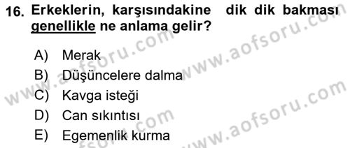 Sözlü ve Sözsüz İletişim Dersi 2017 - 2018 Yılı 3 Ders Sınav Soruları 16. Soru