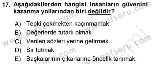 Sözlü ve Sözsüz İletişim Dersi 2017 - 2018 Yılı 3 Ders Sınav Soruları 17. Soru