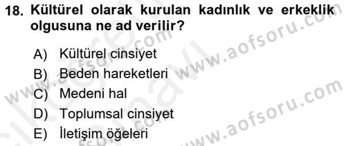 Sözlü ve Sözsüz İletişim Dersi 2017 - 2018 Yılı 3 Ders Sınav Soruları 18. Soru