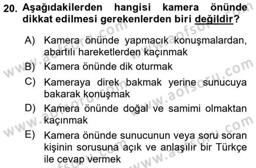 Sözlü ve Sözsüz İletişim Dersi 2017 - 2018 Yılı 3 Ders Sınav Soruları 20. Soru