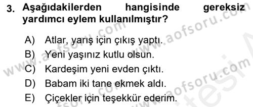 Sözlü ve Sözsüz İletişim Dersi 2017 - 2018 Yılı 3 Ders Sınav Soruları 3. Soru