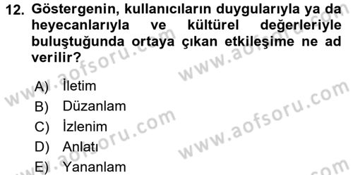 Sözlü ve Sözsüz İletişim Dersi 2017 - 2018 Yılı (Final) Dönem Sonu Sınav Soruları 12. Soru