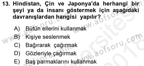 Sözlü ve Sözsüz İletişim Dersi 2017 - 2018 Yılı (Final) Dönem Sonu Sınav Soruları 13. Soru