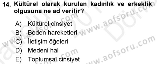 Sözlü ve Sözsüz İletişim Dersi 2017 - 2018 Yılı (Final) Dönem Sonu Sınav Soruları 14. Soru