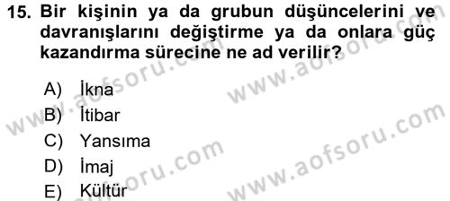 Sözlü ve Sözsüz İletişim Dersi 2017 - 2018 Yılı (Final) Dönem Sonu Sınav Soruları 15. Soru