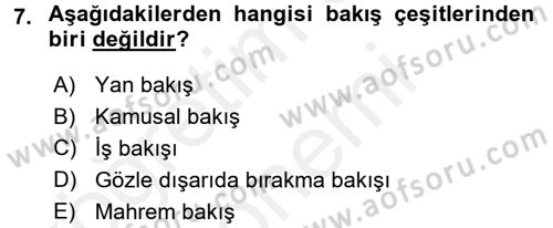 Sözlü ve Sözsüz İletişim Dersi 2017 - 2018 Yılı (Final) Dönem Sonu Sınav Soruları 7. Soru