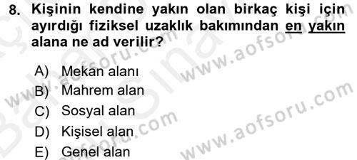 Sözlü ve Sözsüz İletişim Dersi 2017 - 2018 Yılı (Final) Dönem Sonu Sınav Soruları 8. Soru