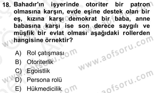 Sözlü ve Sözsüz İletişim Dersi 2018 - 2019 Yılı (Vize) Ara Sınav Soruları 18. Soru