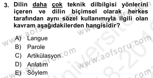 Sözlü ve Sözsüz İletişim Dersi 2018 - 2019 Yılı (Vize) Ara Sınav Soruları 3. Soru