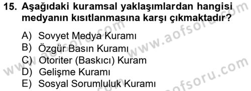 Uluslararası İletişim Dersi 2012 - 2013 Yılı (Vize) Ara Sınav Soruları 15. Soru