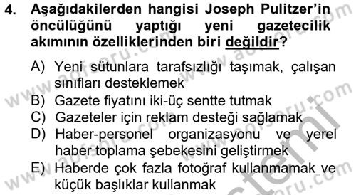 Uluslararası İletişim Dersi 2012 - 2013 Yılı (Vize) Ara Sınav Soruları 4. Soru