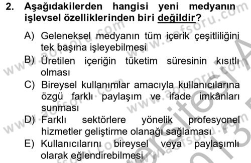 Uluslararası İletişim Dersi 2012 - 2013 Yılı (Final) Dönem Sonu Sınav Soruları 2. Soru