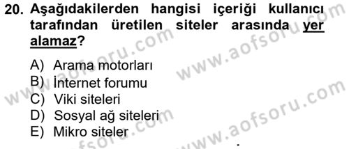 Uluslararası İletişim Dersi 2012 - 2013 Yılı (Final) Dönem Sonu Sınav Soruları 20. Soru