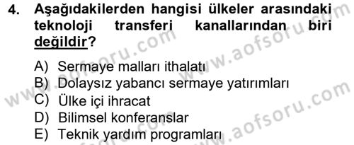 Uluslararası İletişim Dersi 2012 - 2013 Yılı (Final) Dönem Sonu Sınav Soruları 4. Soru
