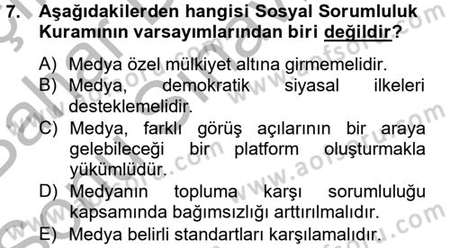 Uluslararası İletişim Dersi 2012 - 2013 Yılı (Final) Dönem Sonu Sınav Soruları 7. Soru