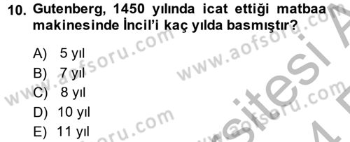 Uluslararası İletişim Dersi 2013 - 2014 Yılı (Vize) Ara Sınav Soruları 10. Soru