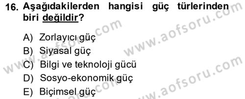 Uluslararası İletişim Dersi 2013 - 2014 Yılı (Vize) Ara Sınav Soruları 16. Soru