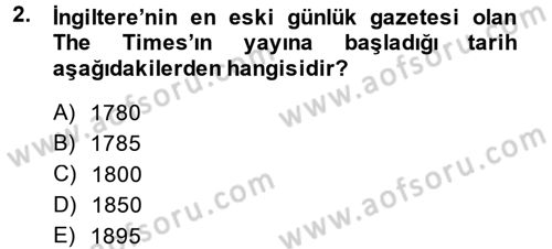 Uluslararası İletişim Dersi 2013 - 2014 Yılı (Vize) Ara Sınav Soruları 2. Soru